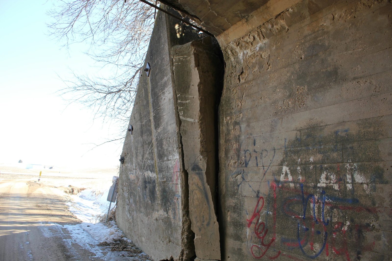 Failing northeast wing wall